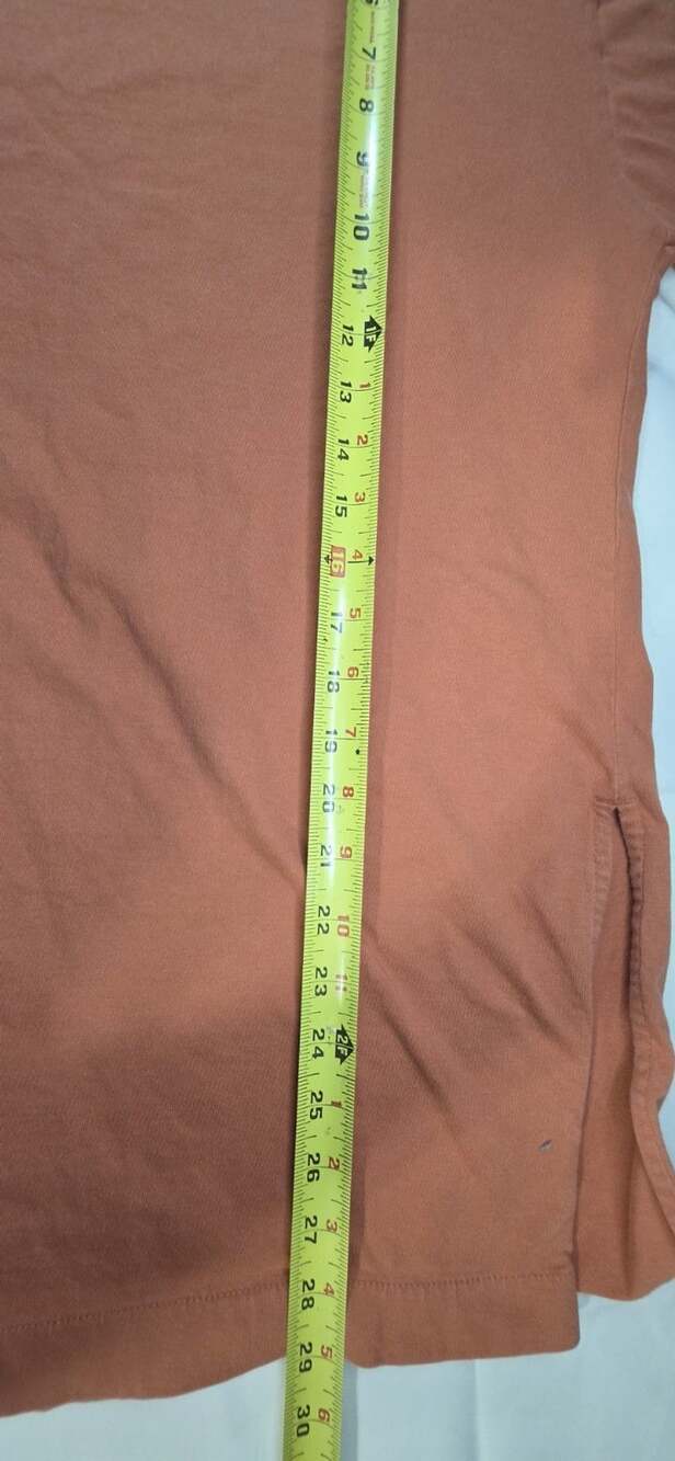 Unique Short Sleeve Crew  Neck T-Shirt Rust Orange Medium Sku 0335 - Picture 4 of 4